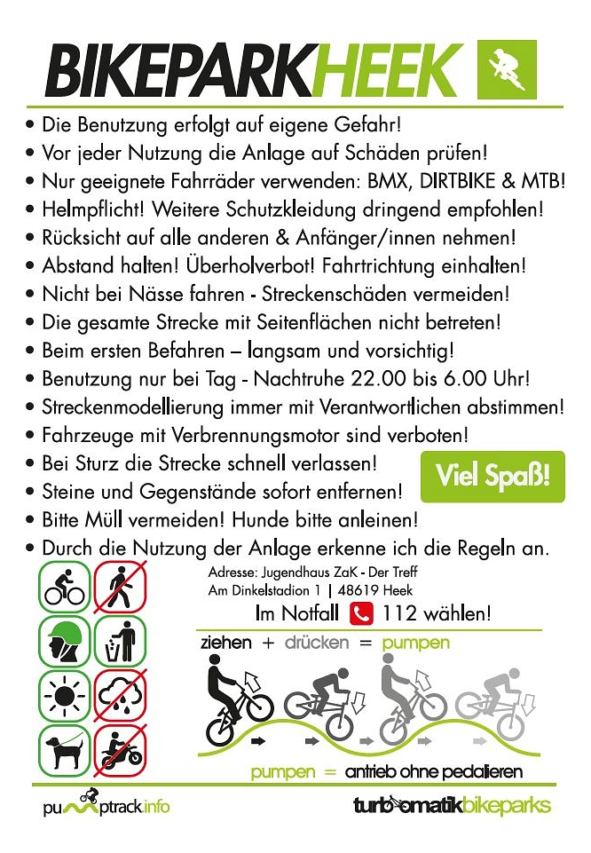 Hinweistafel Bikepark Heek © Gemeinde Heek